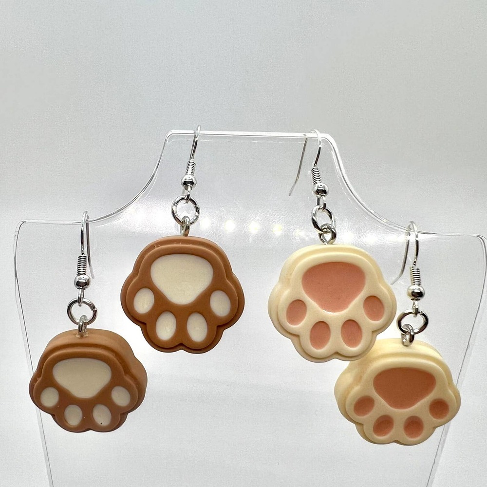 Paw Print Earrings - Puppy Dog Earrings - Cat Earrings - Cottagecore Earrings